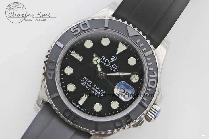 MiroTime 0328 Yacht-Master 42mm 226659 TWA 1:1 Best Edition 3D Black Ceramic Bezel on Oysterflex Strap VR Stretchable 2085